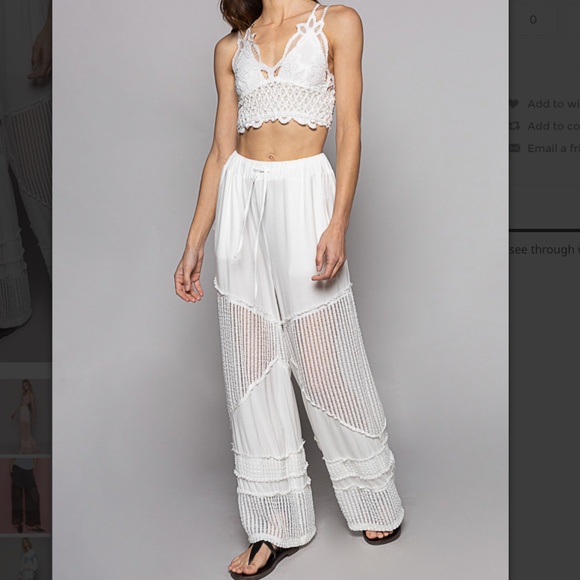 🎁 POL “ Vero Beach “POL Comfy Flowy Rayon Wide Leg Pants Travel Pants 59A - Picture 3 of 6